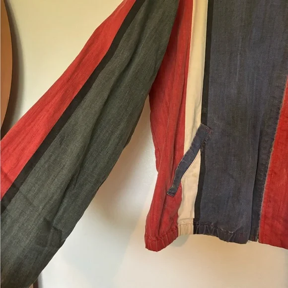 Vintage Polo by Ralph Lauren Men's Red, Blue, and Cream Zip-up Jacket - Picture 2 of 7